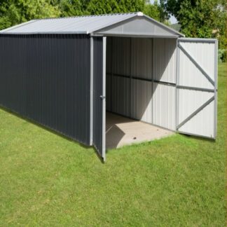 Garage metal 15.5 m2 avec kit d ancrage - anthracite