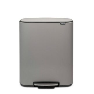 Poubelle a pedale Bo 2 x 30 l - gris beton