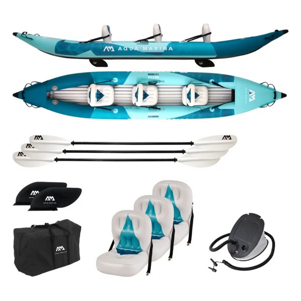 Kayak gonflable Betta 475 - 3 places - bleu