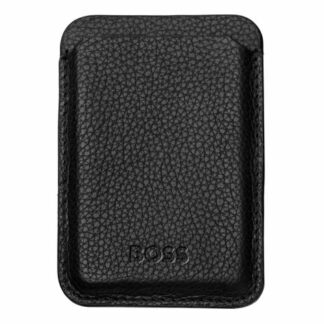 Porte cartes avec magnet mobile Classic Grained - noir