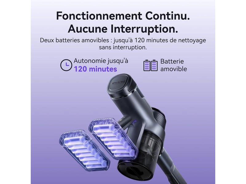 Aspirateur Balai laveur V40 avec station autonettoyante - blanc – Image 3