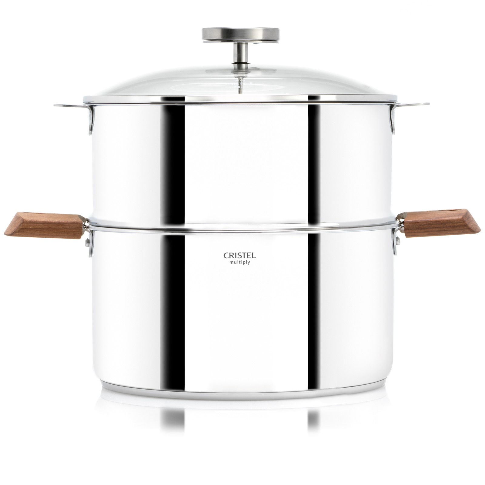 Cuiseur vapeur Biome avec anses amovibles 20 cm - bois de noyer