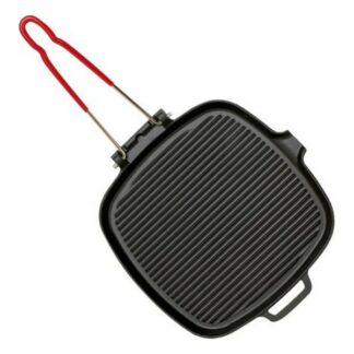 Grill carré en fonte 25 cm - noir