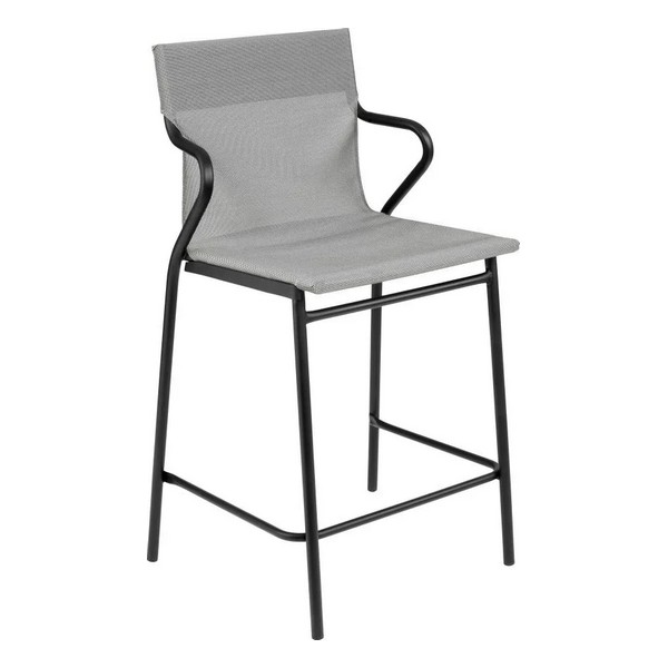 Fauteuil Horizon Middle - gris perle - noir