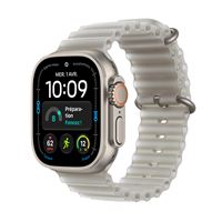 Apple Watch Ultra 4 GPS + Cellular 49 mm Boîtier en titane Naturel avec Bracelet Océan Gris translucide
