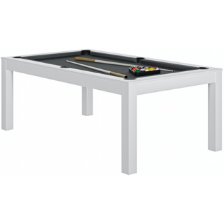 Billard convertible CHARME blanc avec drap ardoise