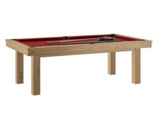 Billard convertible LAFITE Chêne sablé avec drap rouge