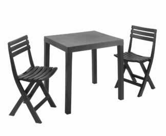 Ensemble de balcon en résine CLUB2 pers - anthracite