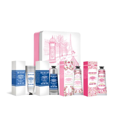 INSTITUT KARITÉ Métal Rose Mademoiselle - Crèmes Mains x3 & Crème Pied x1