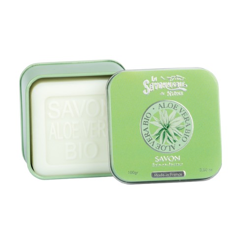 LA SAVONNERIE DE NYONS Savon à l'Aloé - Savon 100g avec boîte métal décorée