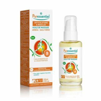 PURESSENTIEL Huile Massage Bio Effort Musculaire - Arnica, Gaulthérie 100 ML