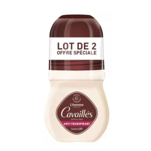 CAVAILLÈS Absorb+ 48H - Anti-Transpirant Roll-On Homme 2 x 50 ML